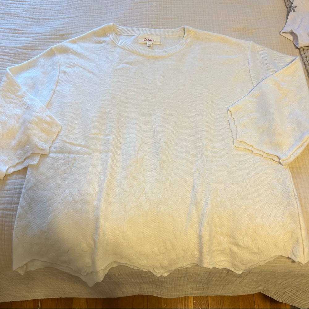 Anthropologie Cream Detailed Sweater